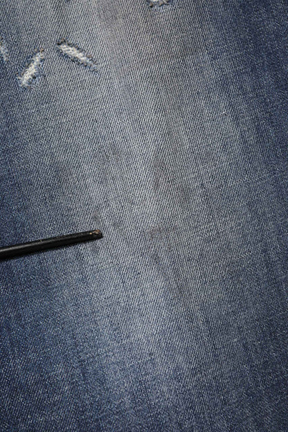 Blue Washed Tattered Cotton Men Jeans