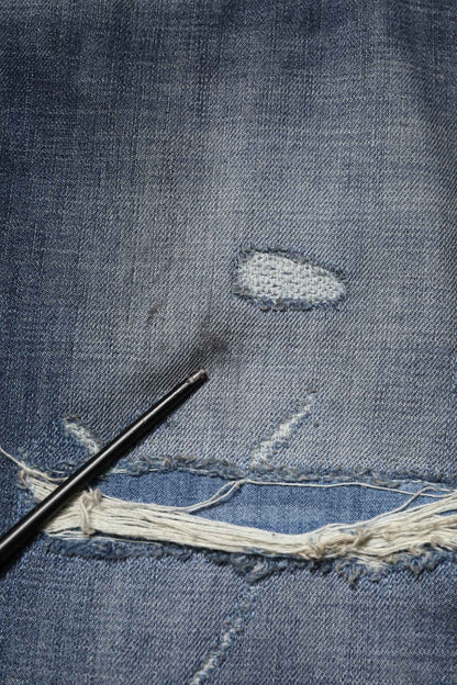 Blue Washed Tattered Cotton Men Jeans