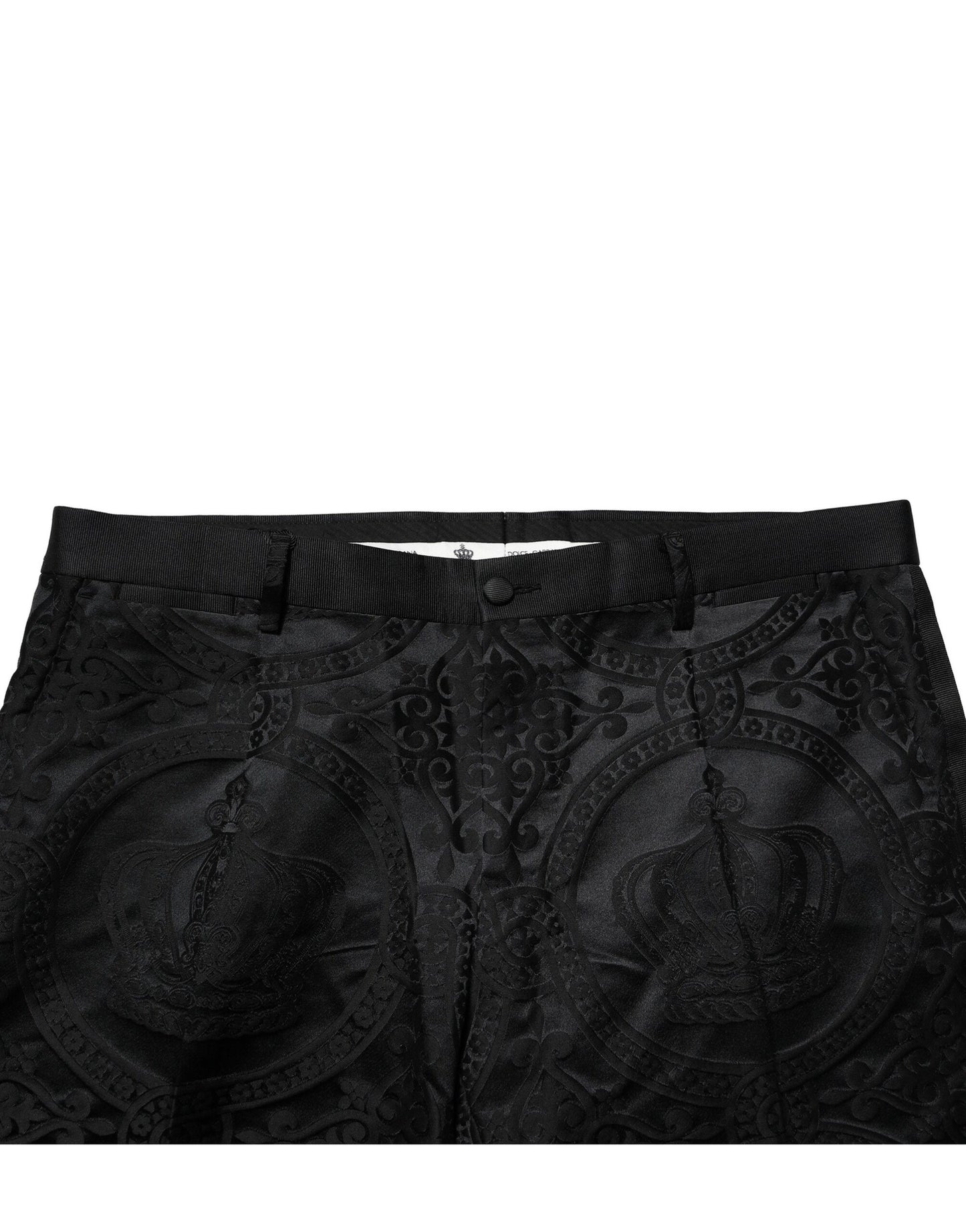 Black Cotton DG Crown Dress Pants