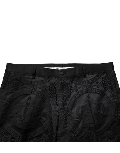 Black Cotton DG Crown Dress Pants