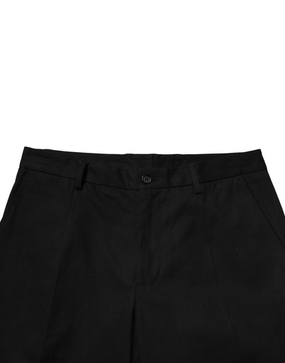 Black Cotton Cargo Dress Men Pants