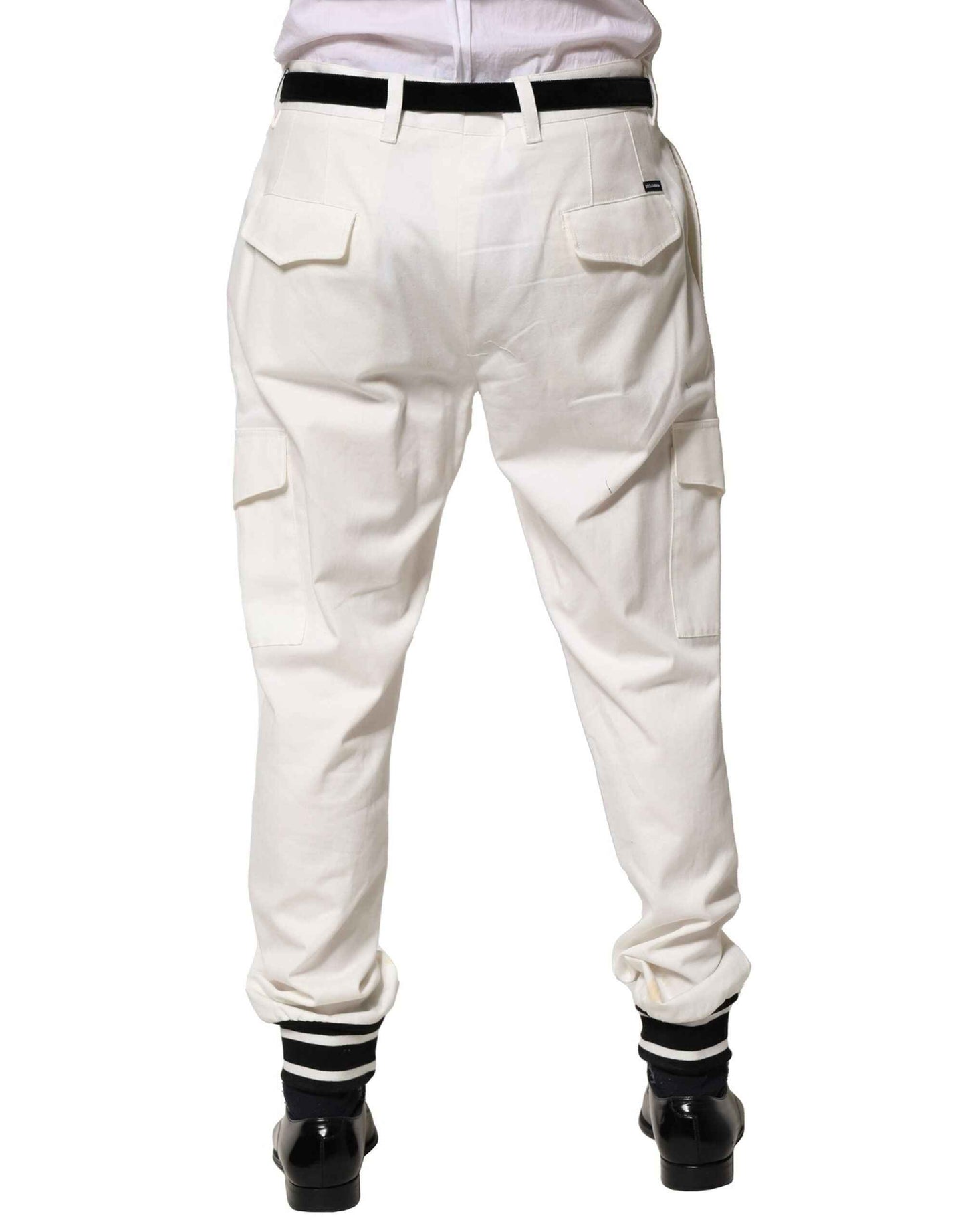 White Cotton Cargo Jogger Men Pants
