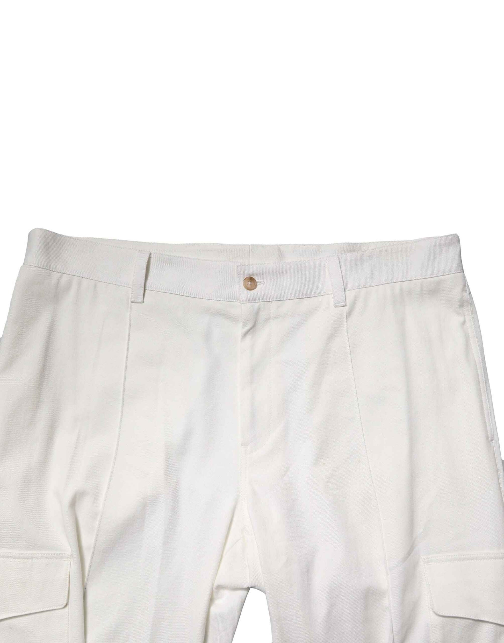 White Cotton Cargo Jogger Men Pants