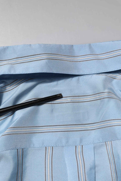 Light Blue MARTINI Striped Formal Dress Shirt