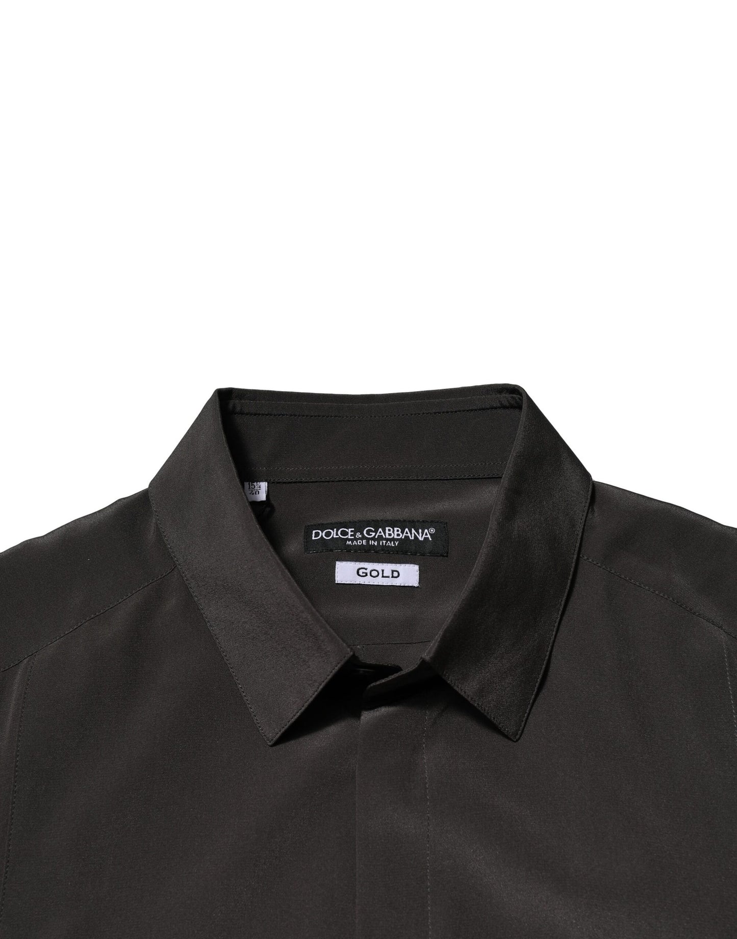 Dark Brown Silk GOLD Men Dress Formal Shirt