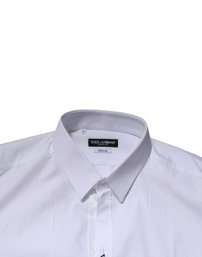 White GOLD Long Sleeves Dress Formal Shirt