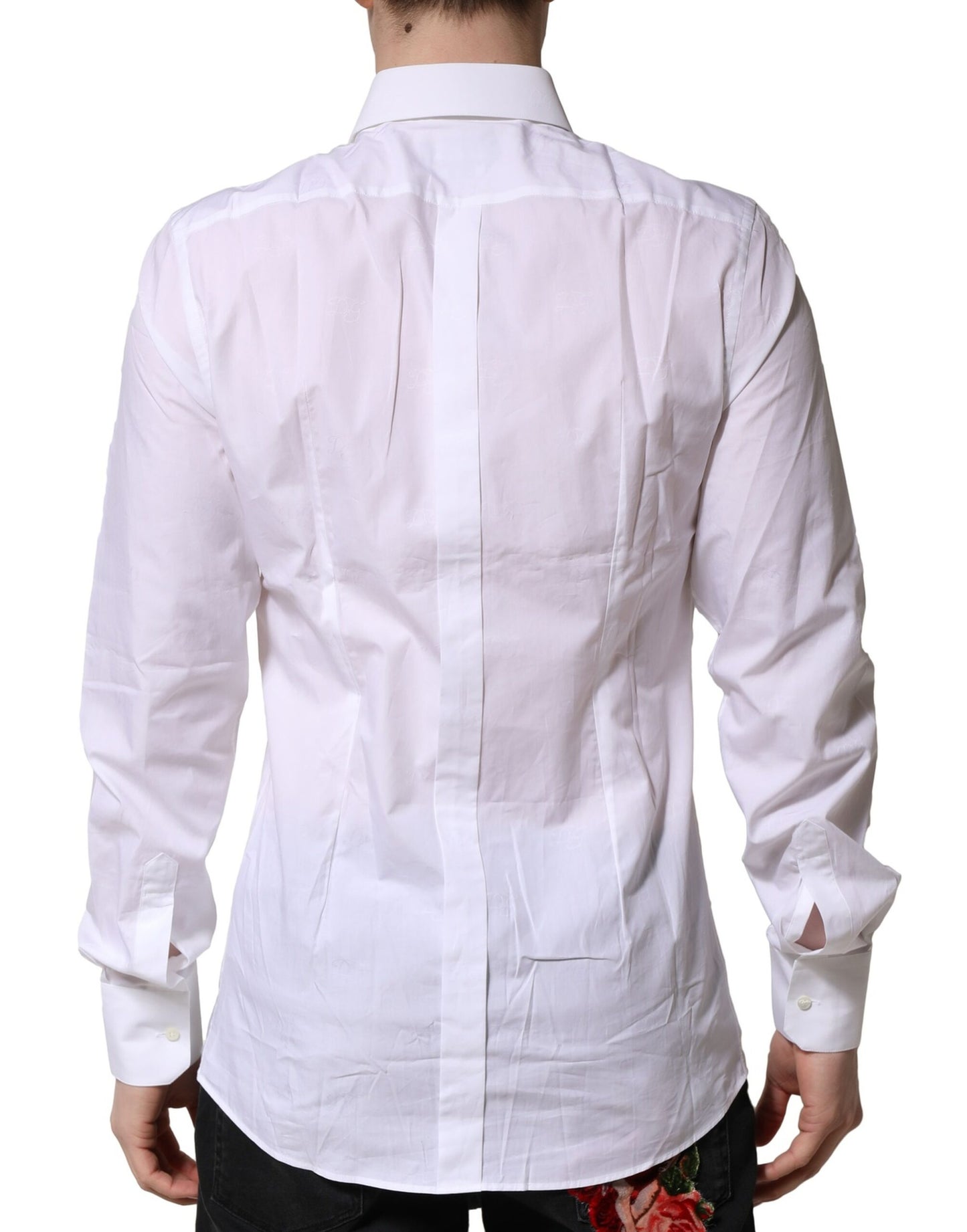 White GOLD Long Sleeves Dress Formal Shirt