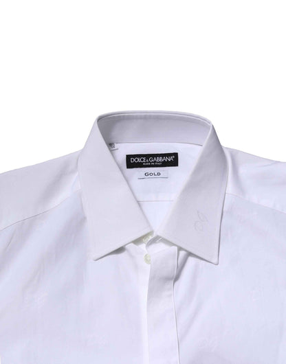 White GOLD Long Sleeves Dress Formal Shirt