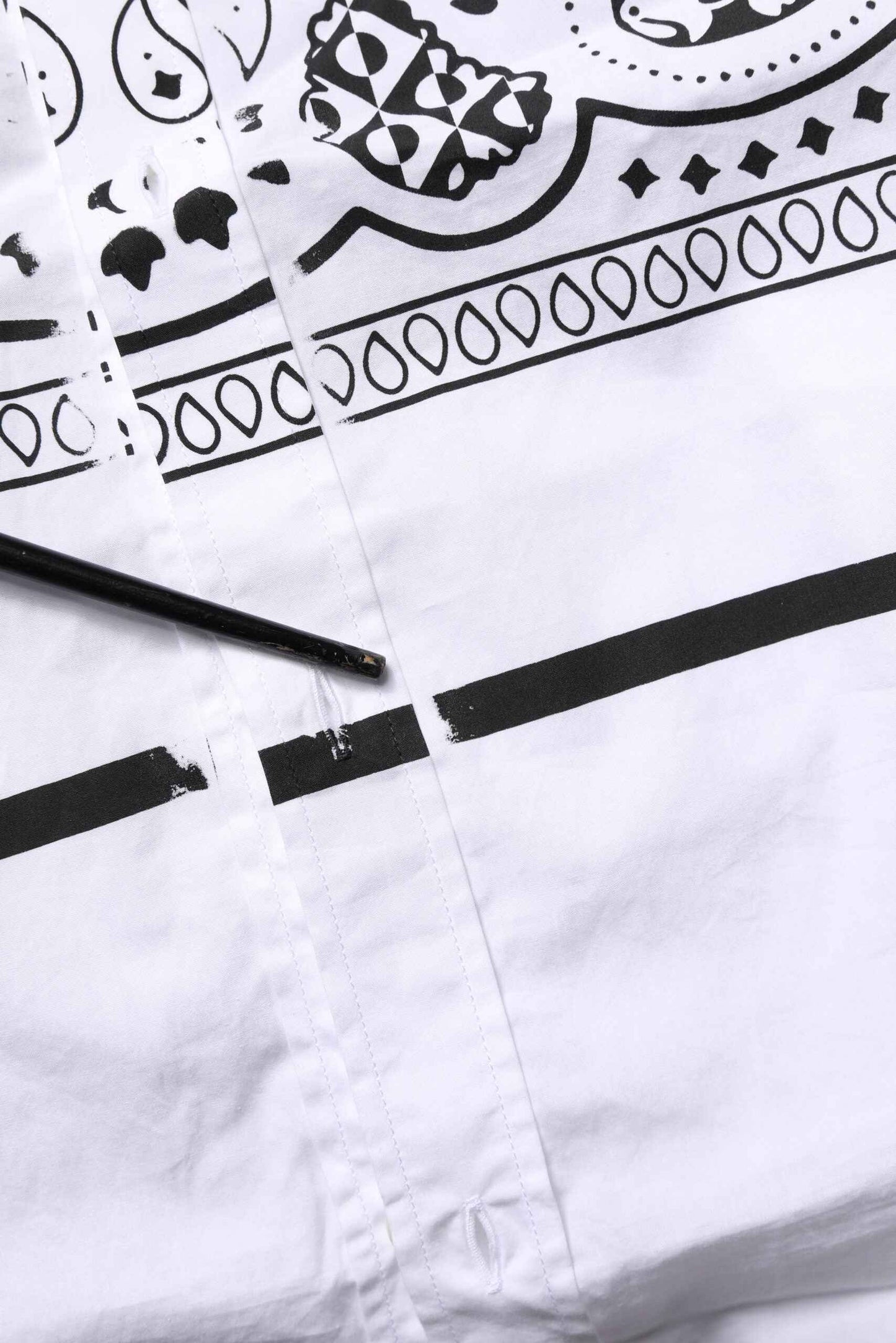 White MARTINI Bandana Print Formal Shirt