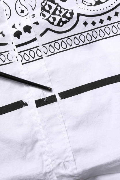 White MARTINI Bandana Print Formal Shirt