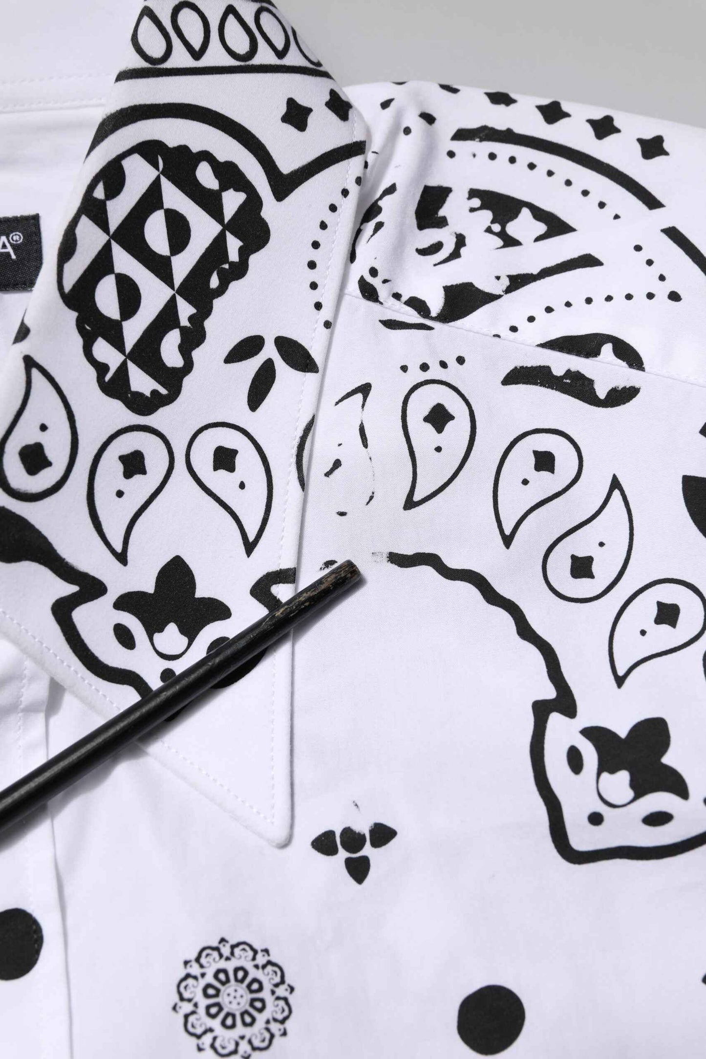 White MARTINI Bandana Print Formal Shirt