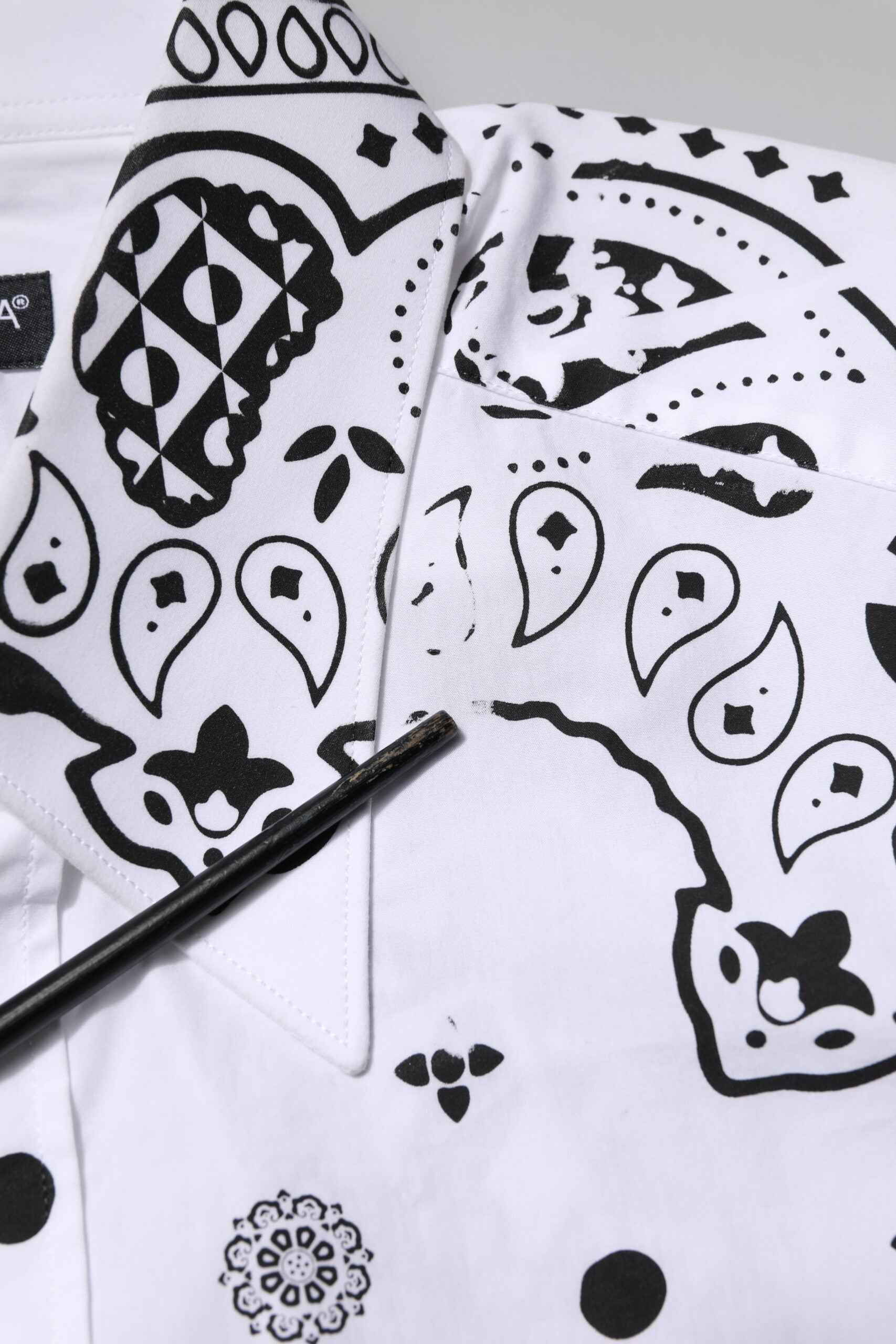 White MARTINI Bandana Print Formal Shirt