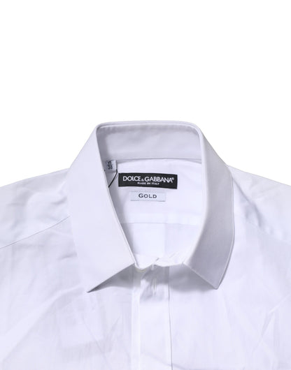 White Cotton Short Sleeves GOLD Casual Shirt