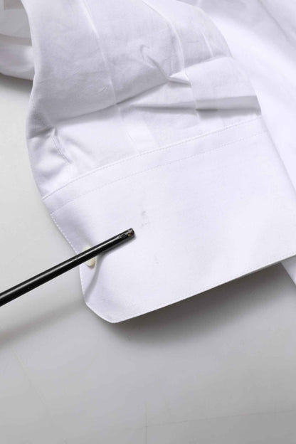 White GOLD Bib Poplin Dress Men Formal Shirt