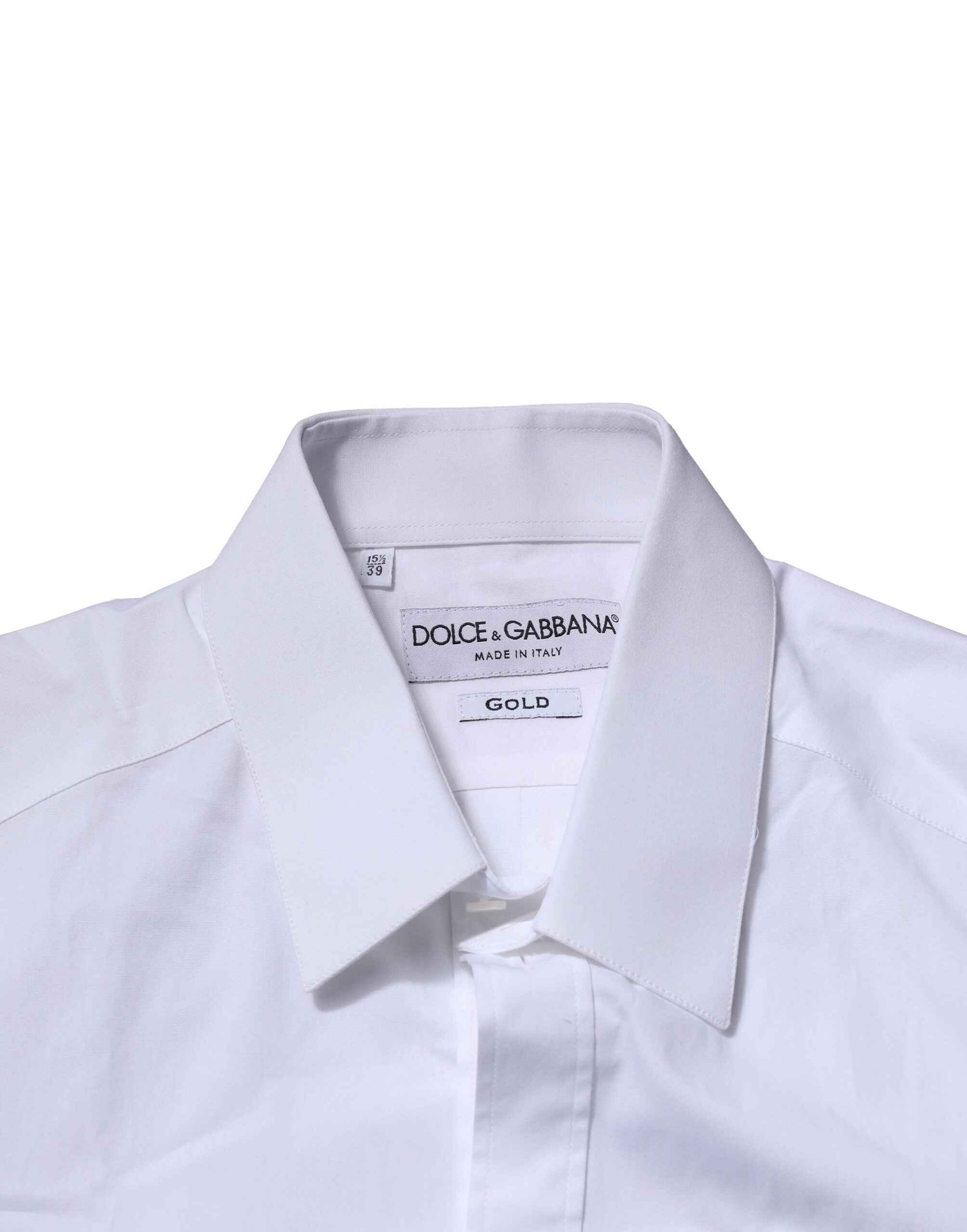 White Cotton GOLD Long Sleeves Formal Shirt