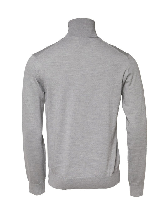 Gray Long Sleeve Turtleneck Pullover Sweater