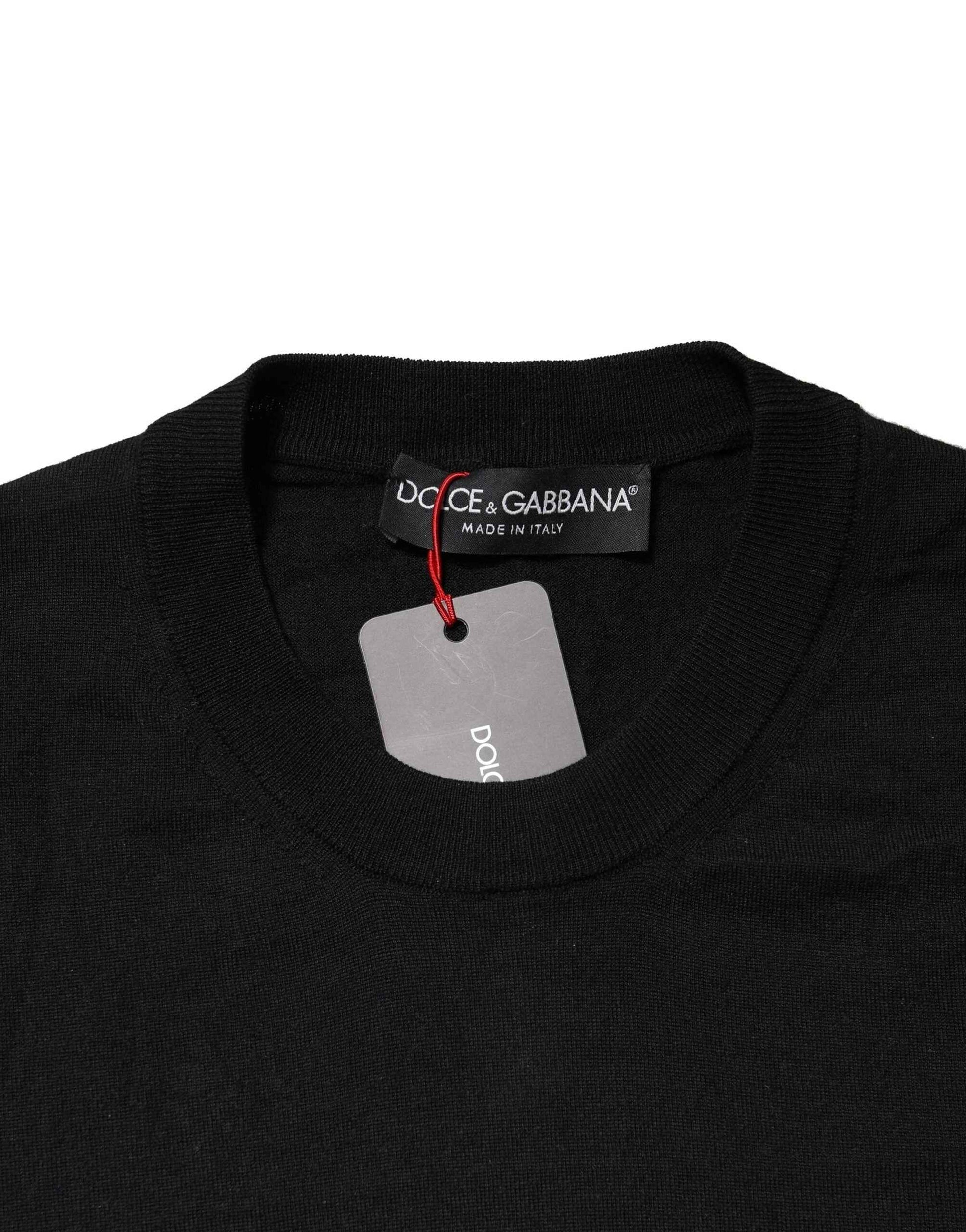 Black Long Sleeve Crew Neck Pullover Sweater