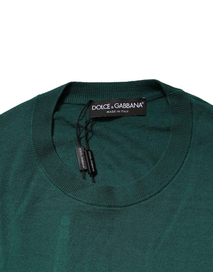Green Cashmere Crew Neck Sweatshirt Sweater