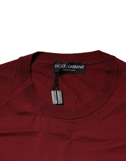 Maroon Cashmere Crew Neck Sweatshirt Sweater