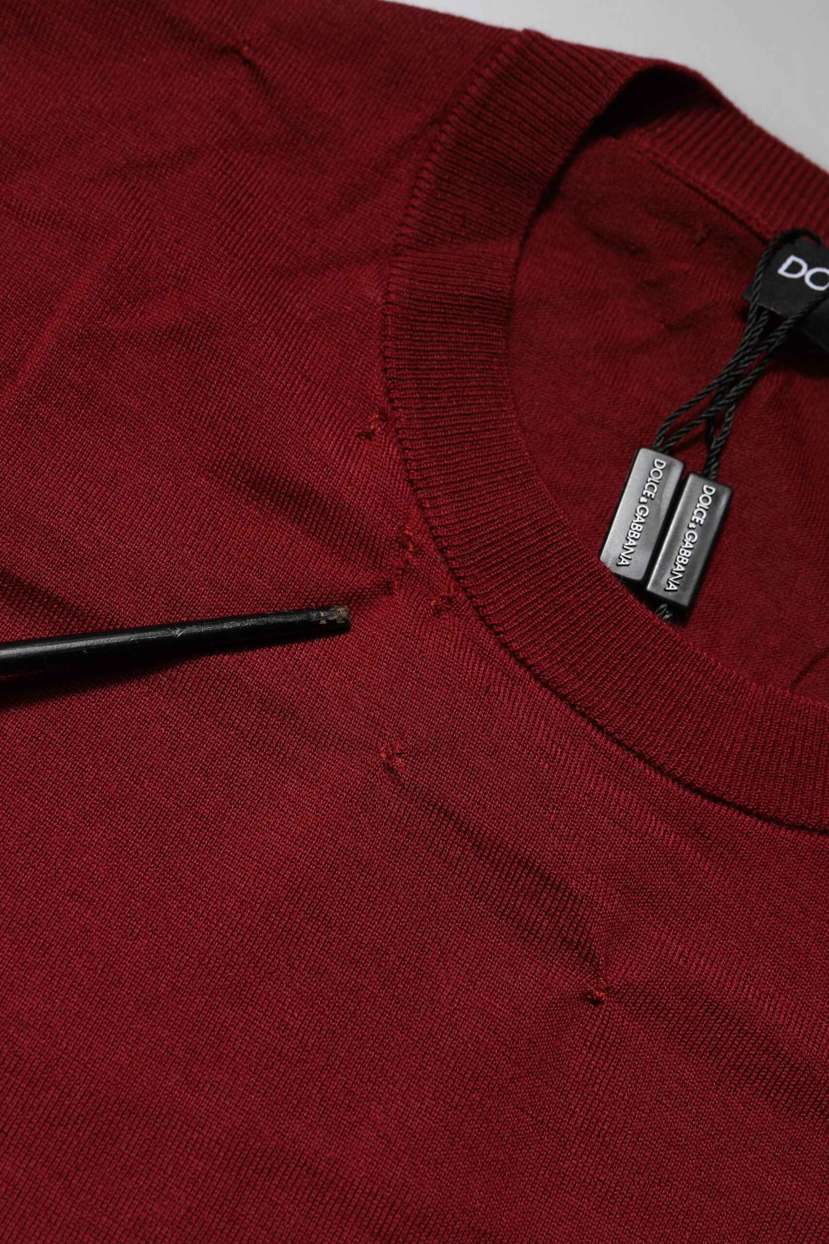 Maroon Cashmere Crew Neck Sweatshirt Sweater