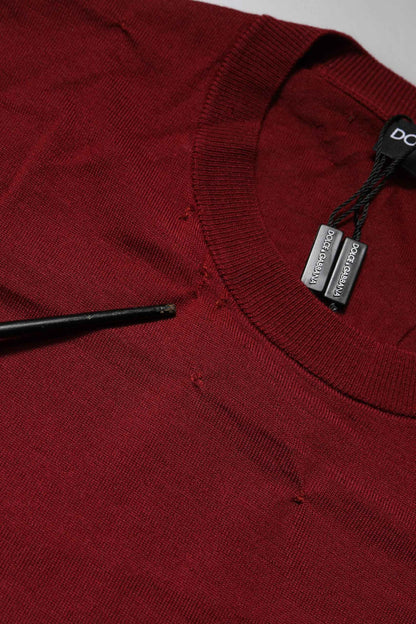Maroon Cashmere Crew Neck Sweatshirt Sweater