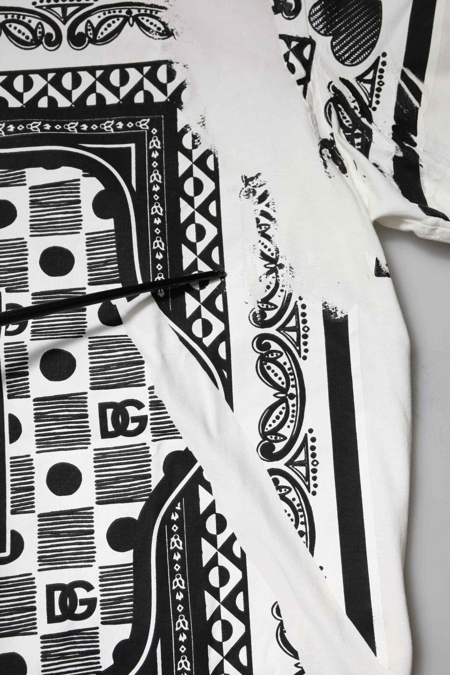 White Bandana Cotton Men Crew Neck T-shirt