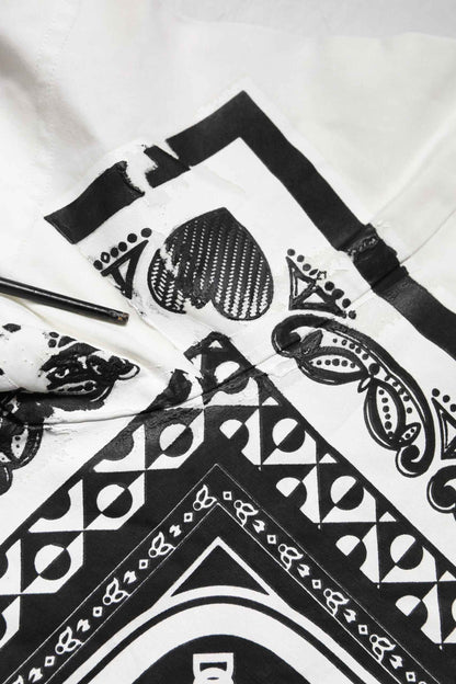 White Bandana Cotton Men Crew Neck T-shirt