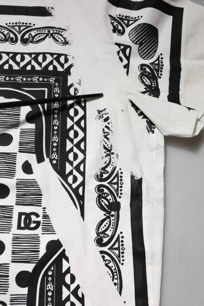 White Bandana Cotton Men Crew Neck T-shirt