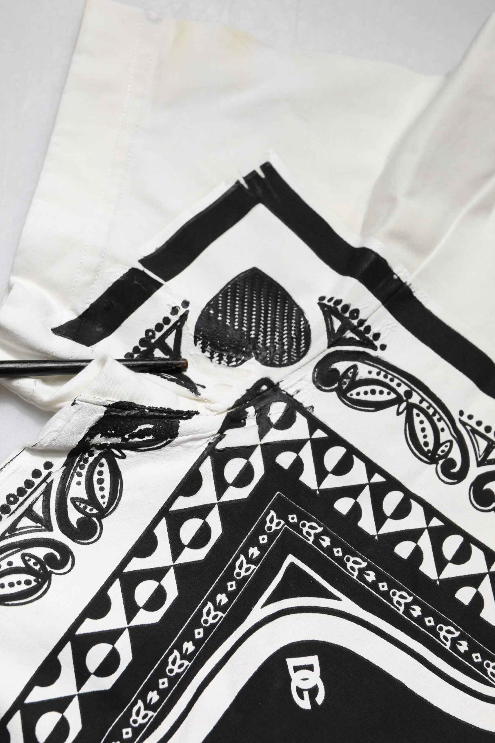 White Bandana Crew Neck Short Sleeves T-shirt