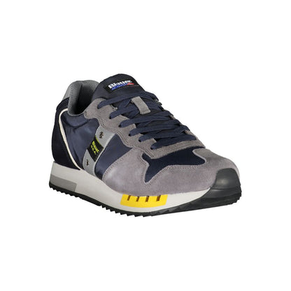 Blue Leather Men Sneaker