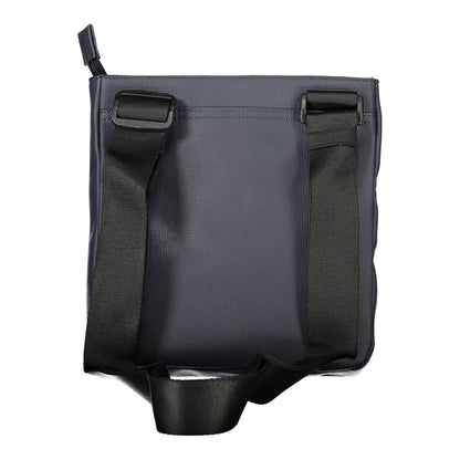 Navy Polyurethane Men's Shoulder Bag