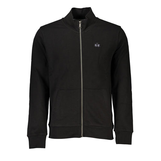 Black Cotton Men Sweatshirt