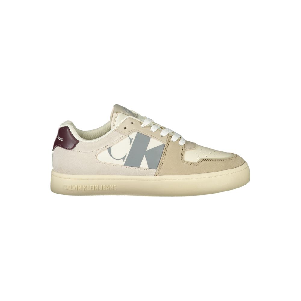 Beige Polyurethane Men Sneaker
