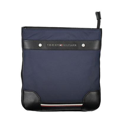 Blue Polyurethane Men's Shoulder Bag