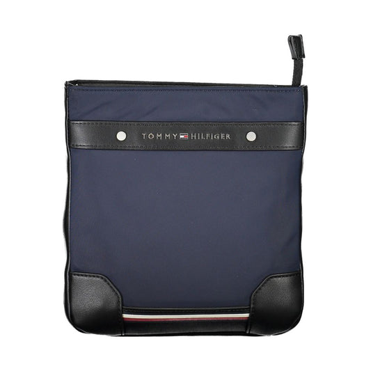 Blue Polyurethane Men's Shoulder Bag