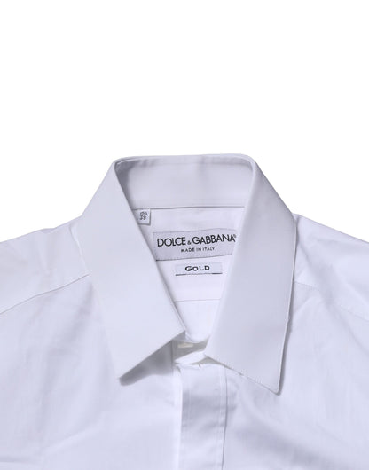White Cotton GOLD Long Sleeves Formal Shirt