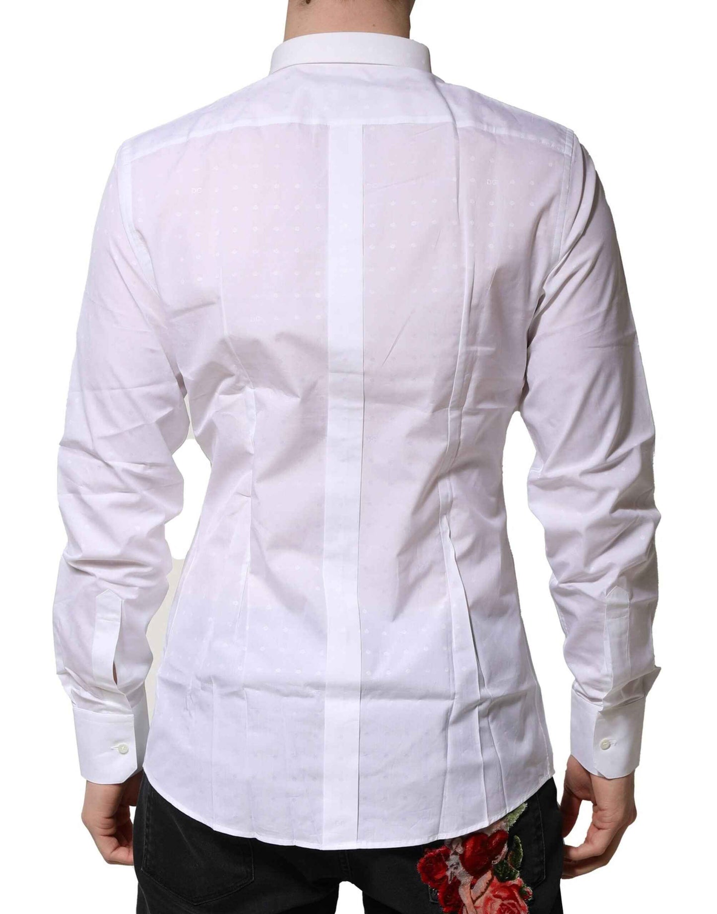 White Cotton GOLD Long Sleeves Formal Shirt