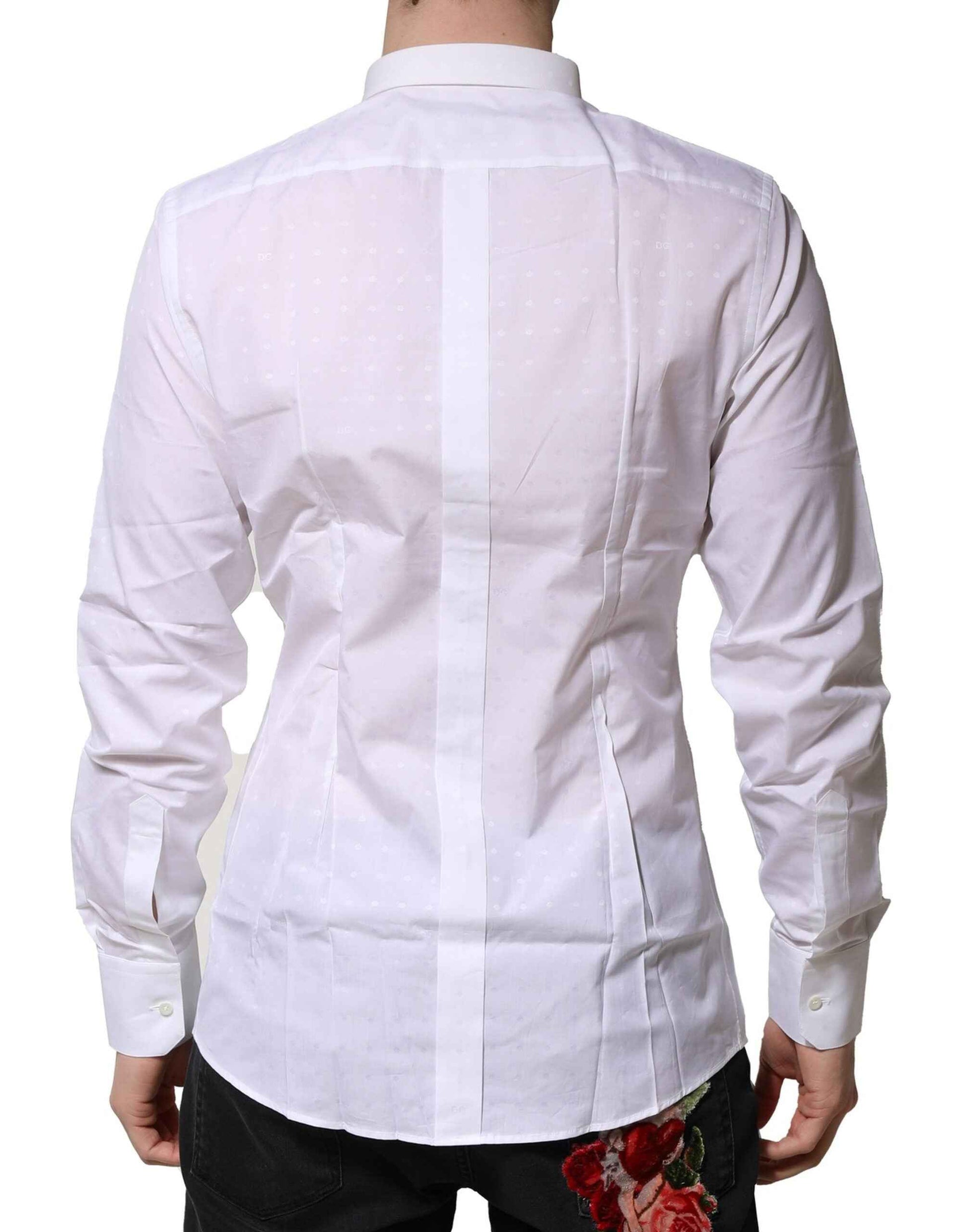 White Cotton GOLD Long Sleeves Formal Shirt