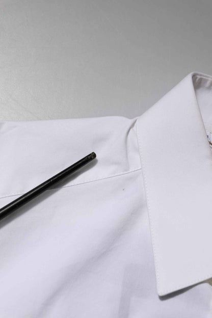 White Cotton GOLD Long Sleeves Formal Shirt