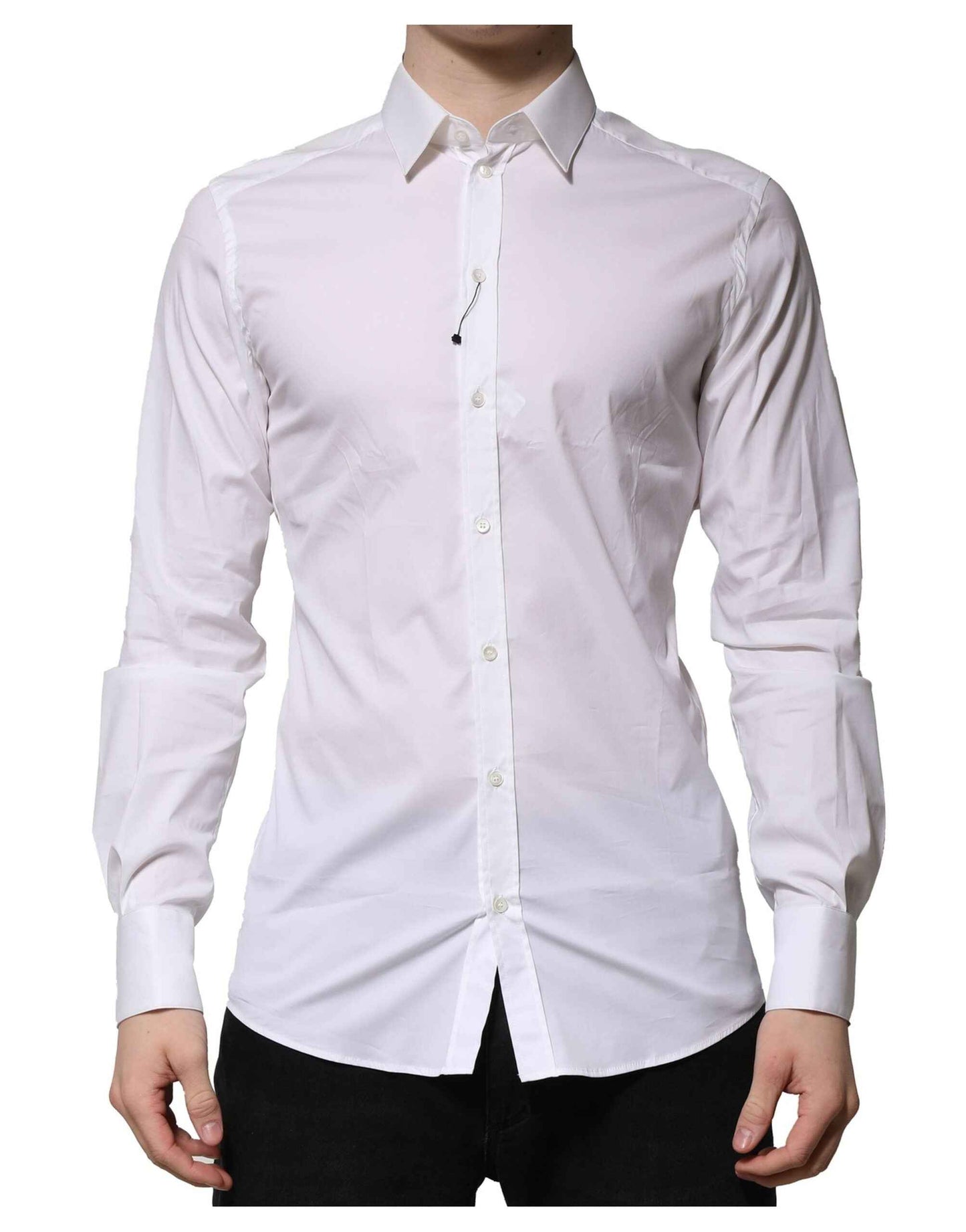 White Cotton GOLD Long Sleeves Formal Shirt