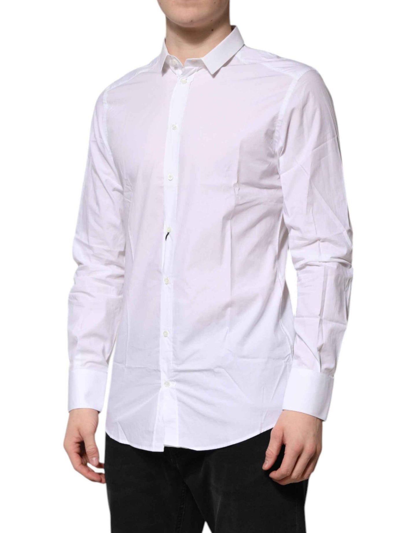 White Cotton GOLD Long Sleeves Formal Shirt