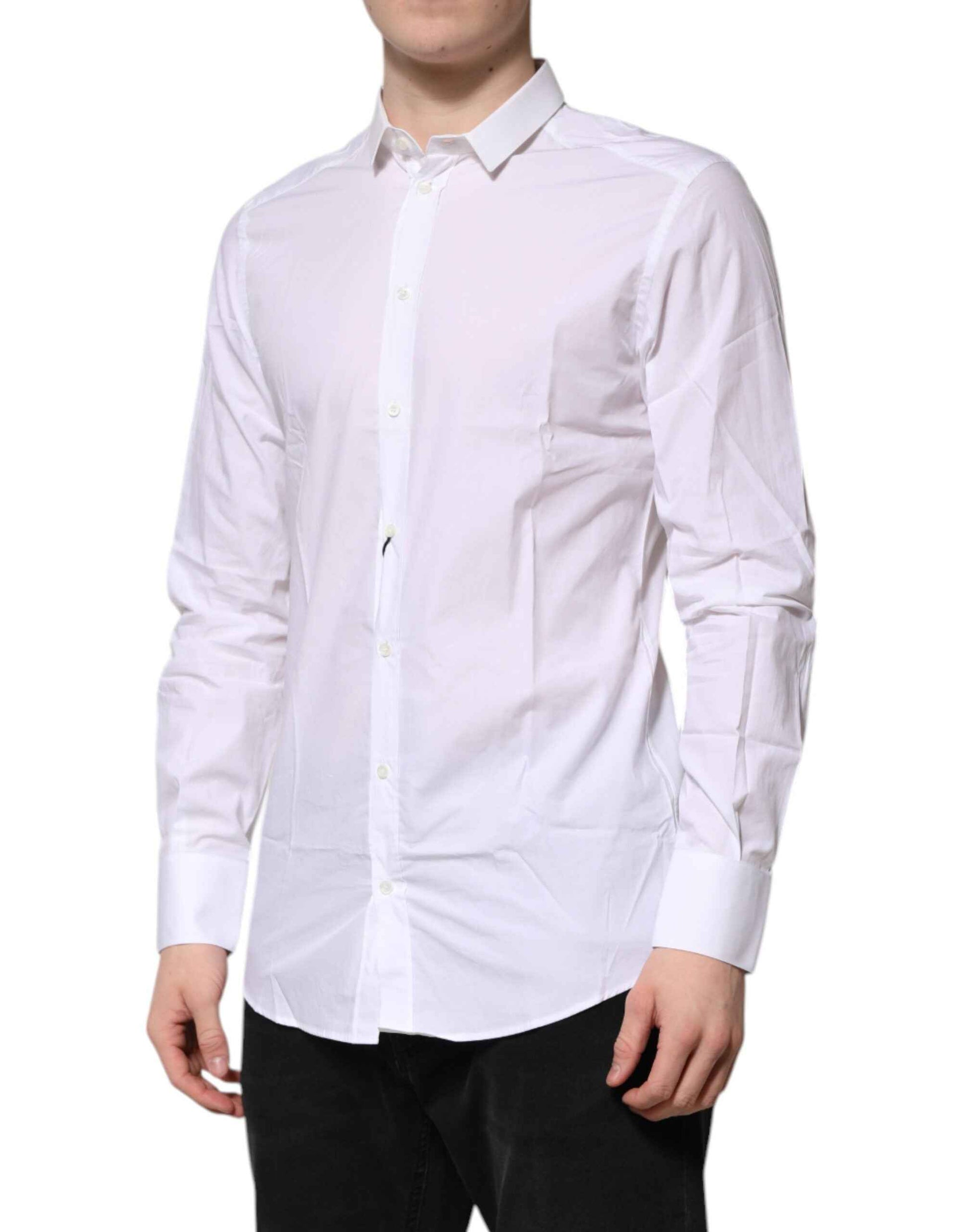 White Cotton GOLD Long Sleeves Formal Shirt