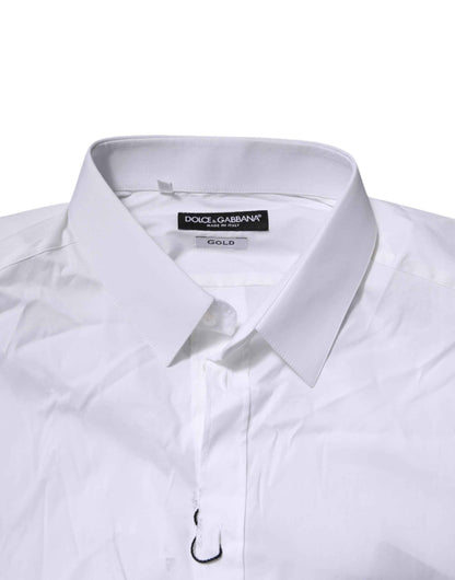 White Cotton GOLD Long Sleeves Formal Shirt