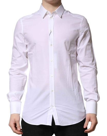 White Cotton GOLD Long Sleeves Formal Shirt