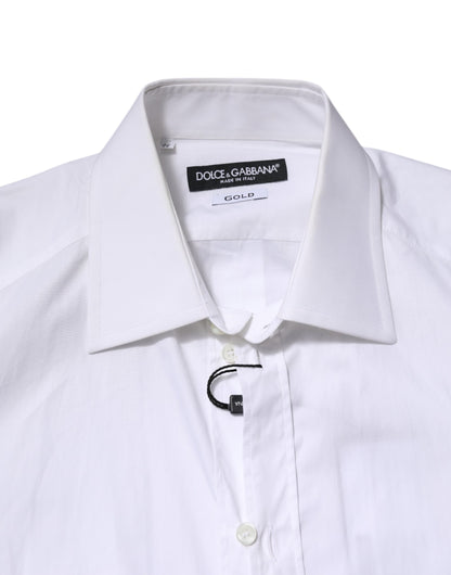 White GOLD Long Sleeves Dress Men Formal Shirt