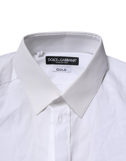 White GOLD Long Sleeves Dress Formal Shirt