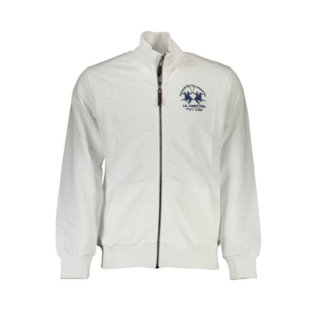White Cotton Men Sweatshirt