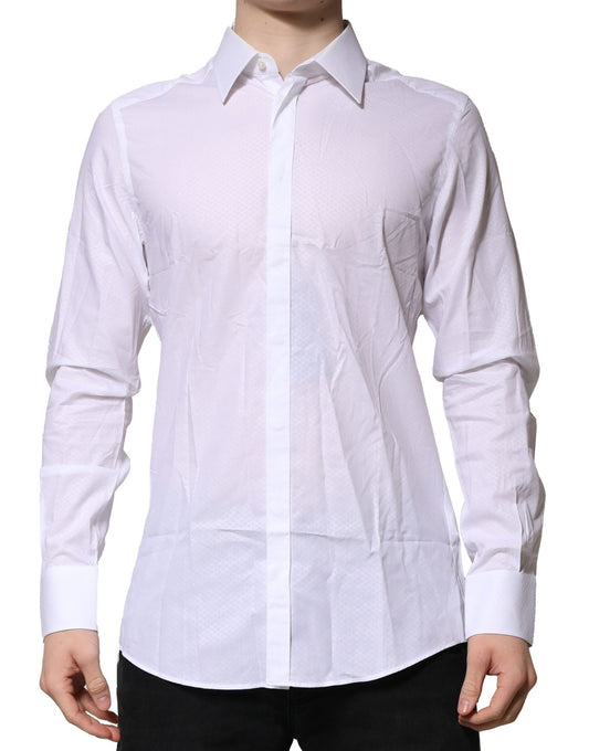 White MARTINI Long Sleeve Dress Formal Shirt
