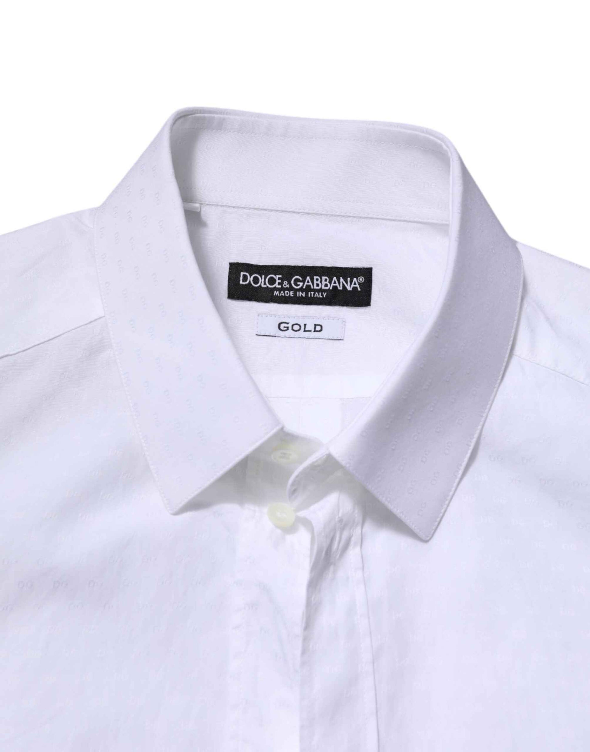 White GOLD Long Sleeve Dress Men Formal Shirt