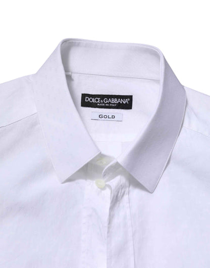 White GOLD Long Sleeve Dress Men Formal Shirt